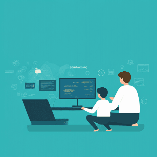 メンターと子どもがコーディング